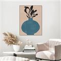 Picture of Lonely Plant on Blue Vase _GroupedProduct_Rectangle_Portrait_Canvas_Framed_