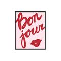 Picture of Red Bonjour Lip _GroupedProduct_Rectangle_Portrait_Canvas_Framed_