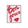 Picture of Red Bonjour Lip _GroupedProduct_Rectangle_Portrait_Canvas_Framed_
