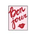 Picture of Red Bonjour Lip _GroupedProduct_Rectangle_Portrait_Canvas_Framed_