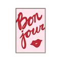 Picture of Red Bonjour Lip _GroupedProduct_Rectangle_Portrait_Canvas_Framed_
