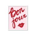 Picture of Red Bonjour Lip _GroupedProduct_Rectangle_Portrait_Framed_Matted_