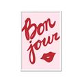 Picture of Red Bonjour Lip _GroupedProduct_Rectangle_Portrait_Framed_Matted_