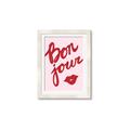 Picture of Red Bonjour Lip _GroupedProduct_Rectangle_Portrait_Framed_Matted_