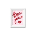 Picture of Red Bonjour Lip _GroupedProduct_Rectangle_Portrait_Framed_Matted_