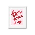 Picture of Red Bonjour Lip _GroupedProduct_Rectangle_Portrait_Framed_Matted_