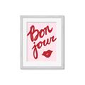 Picture of Red Bonjour Lip _GroupedProduct_Rectangle_Portrait_Framed_Matted_