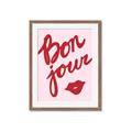 Picture of Red Bonjour Lip _GroupedProduct_Rectangle_Portrait_Framed_Matted_