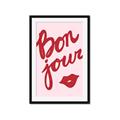 Picture of Red Bonjour Lip _GroupedProduct_Rectangle_Portrait_Framed_Matted_