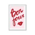 Picture of Red Bonjour Lip _GroupedProduct_Rectangle_Portrait_Framed_Matted_