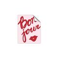 Picture of Red Bonjour Lip _GroupedProduct_Rectangle_Portrait_Unframed_Print_Only_