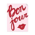 Picture of Red Bonjour Lip _GroupedProduct_Rectangle_Portrait_Unframed_Print_Only_