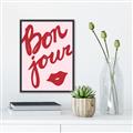Picture of Red Bonjour Lip _GroupedProduct_Rectangle_Portrait_Canvas_Framed_