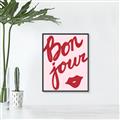 Picture of Red Bonjour Lip _GroupedProduct_Rectangle_Portrait_Canvas_Framed_