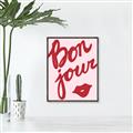 Picture of Red Bonjour Lip _GroupedProduct_Rectangle_Portrait_Canvas_Framed_