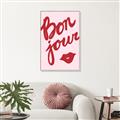 Picture of Red Bonjour Lip _GroupedProduct_Rectangle_Portrait_Canvas_Framed_