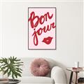 Picture of Red Bonjour Lip _GroupedProduct_Rectangle_Portrait_Canvas_Framed_