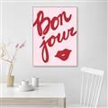 Picture of Red Bonjour Lip _GroupedProduct_Rectangle_Portrait_Canvas_Framed_