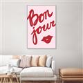 Picture of Red Bonjour Lip _GroupedProduct_Rectangle_Portrait_Canvas_Framed_