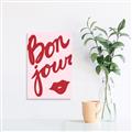 Picture of Red Bonjour Lip _GroupedProduct_Rectangle_Portrait_Unframed_Print_Only_
