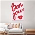 Picture of Red Bonjour Lip _GroupedProduct_Rectangle_Portrait_Unframed_Print_Only_