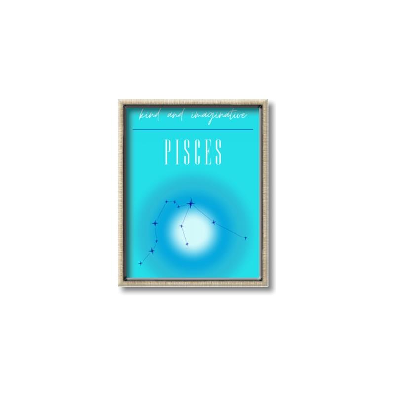 Picture of Pisces Zodiac Print Art _GroupedProduct_Rectangle_Portrait_Canvas_Framed_