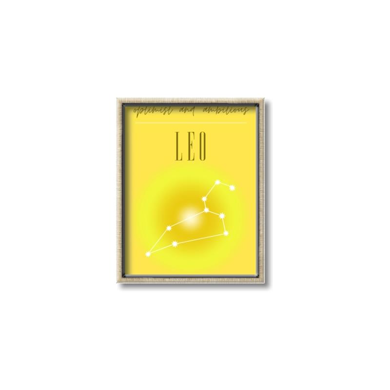 Picture of Leo Zodiac Print Art _GroupedProduct_Rectangle_Portrait_Canvas_Framed_