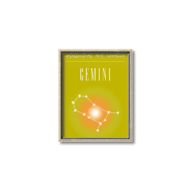 Picture of Gemini Zodiac Print Art _GroupedProduct_Rectangle_Portrait_Canvas_Framed_
