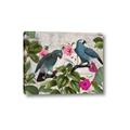 Picture of Blue Nostalgic Tropical Parrot Birds _GroupedProduct_Rectangle_Landscape_Canvas_