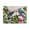 Picture of Blue Nostalgic Tropical Parrot Birds _GroupedProduct_Rectangle_Landscape_Canvas_