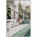 Picture of Green Hotel Pool _GroupedProduct_Rectangle_Portrait_Photography _GroupedProduct_Rectangle_Portrait_Canvas_Framed_