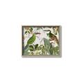 Picture of Green Nostalgic Tropical Birds _GroupedProduct_Rectangle_Landscape_Canvas_Framed_