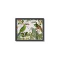 Picture of Green Nostalgic Tropical Birds _GroupedProduct_Rectangle_Landscape_Canvas_Framed_