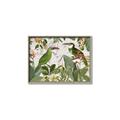 Picture of Green Nostalgic Tropical Birds _GroupedProduct_Rectangle_Landscape_Canvas_Framed_