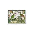 Picture of Green Nostalgic Tropical Birds _GroupedProduct_Rectangle_Landscape_Canvas_Framed_