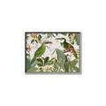 Picture of Green Nostalgic Tropical Birds _GroupedProduct_Rectangle_Landscape_Canvas_Framed_