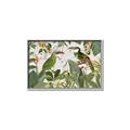 Picture of Green Nostalgic Tropical Birds _GroupedProduct_Rectangle_Landscape_Canvas_Framed_
