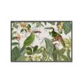 Picture of Green Nostalgic Tropical Birds _GroupedProduct_Rectangle_Landscape_Canvas_Framed_