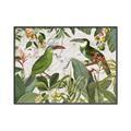Picture of Green Nostalgic Tropical Birds _GroupedProduct_Rectangle_Landscape_Canvas_Framed_