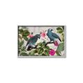 Picture of Blue Nostalgic Tropical Parrot Birds _GroupedProduct_Rectangle_Landscape_Canvas_Framed_