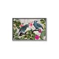 Picture of Blue Nostalgic Tropical Parrot Birds _GroupedProduct_Rectangle_Landscape_Canvas_Framed_