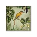Picture of Yellow Nostalgic Tropical Birds _GroupedProduct_Square_Canvas_Framed_