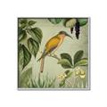 Picture of Yellow Nostalgic Tropical Birds _GroupedProduct_Square_Canvas_Framed_