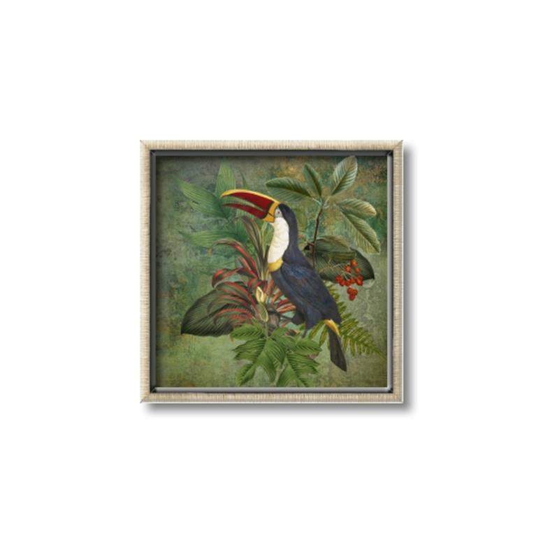 Picture of Tropical Paradise Toucan Bird _GroupedProduct_Square_Canvas_Framed_