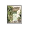 Picture of Pastel Green Door in Spring _GroupedProduct_Rectangle_Portrait_Photography _GroupedProduct_Rectangle_Portrait_Canvas_Framed_