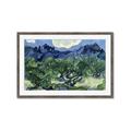 Picture of Vincent Van Gogh's Olive Trees With the Alpilles (1889) _GroupedProduct_Rectangle_Landscape_Framed_Matted_