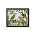 Picture of Green Nostalgic Tropical Birds _GroupedProduct_Rectangle_Landscape_Framed_Matted_