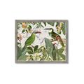 Picture of Green Nostalgic Tropical Birds _GroupedProduct_Rectangle_Landscape_Framed_Matted_
