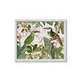 Picture of Green Nostalgic Tropical Birds _GroupedProduct_Rectangle_Landscape_Framed_Matted_