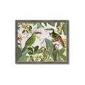 Picture of Green Nostalgic Tropical Birds _GroupedProduct_Rectangle_Landscape_Framed_Matted_
